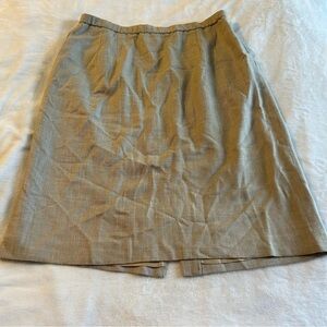 Pendleton vintage tan wool silk blend business midi skirt with back slit size 18